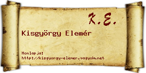 Kisgyörgy Elemér névjegykártya