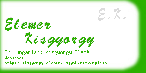 elemer kisgyorgy business card